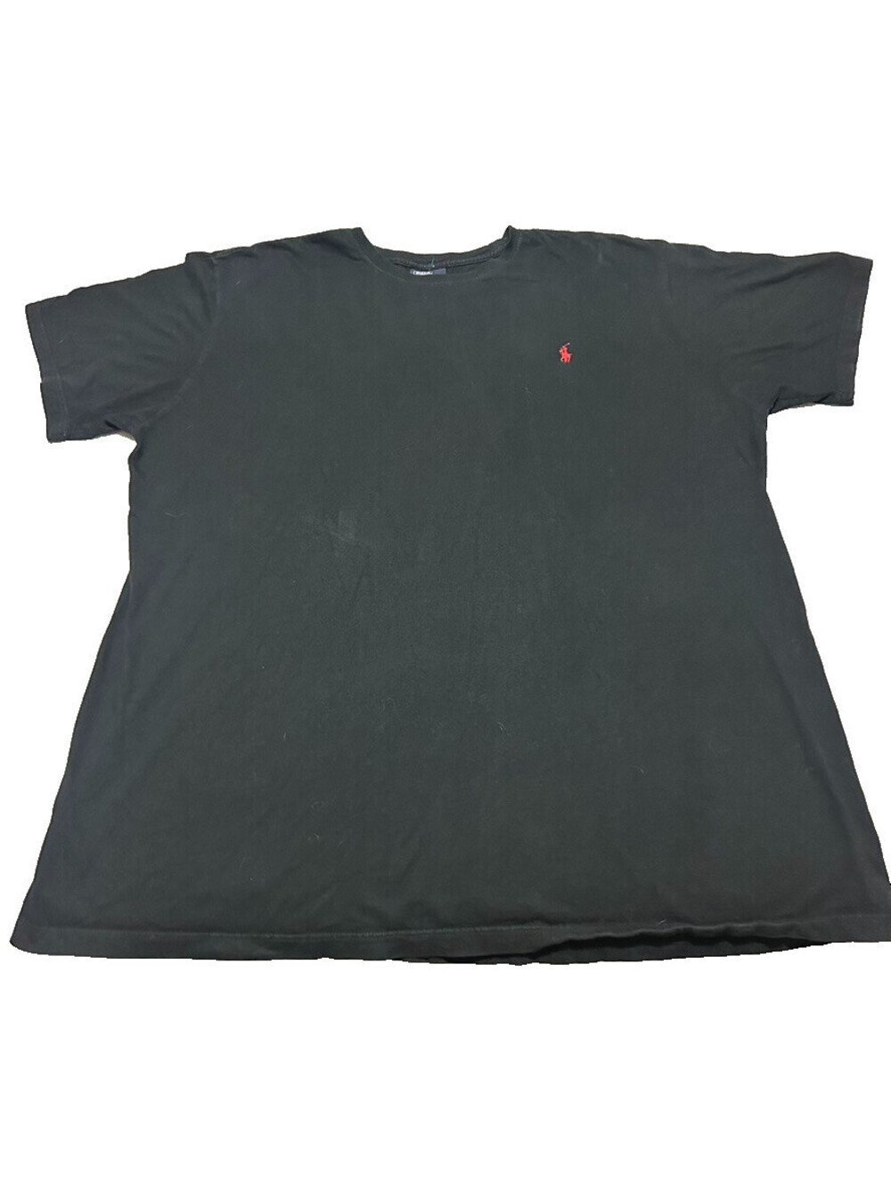 Vintage 90s Polo Ralph Lauren Men Black Red Logo Cotton Crewneck Tee 2XL XXL